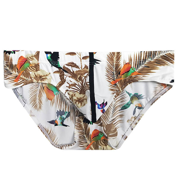 Men Patchwork Print Flat Bikini