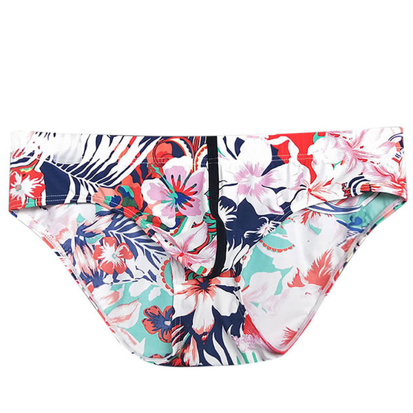 Men Patchwork Print Flat Bikini